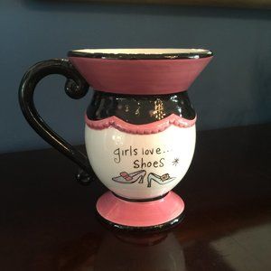 Like New Glass Mug "Girls love Shoes"